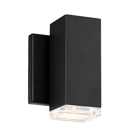 Dweled Block 1 Light LED Indoor and Outdoor Wall Light 3000K in Black WS-W618